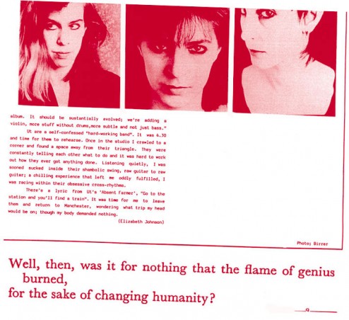 Ut | Zine Article by Elizabeth Johnson. Photos by Birrer